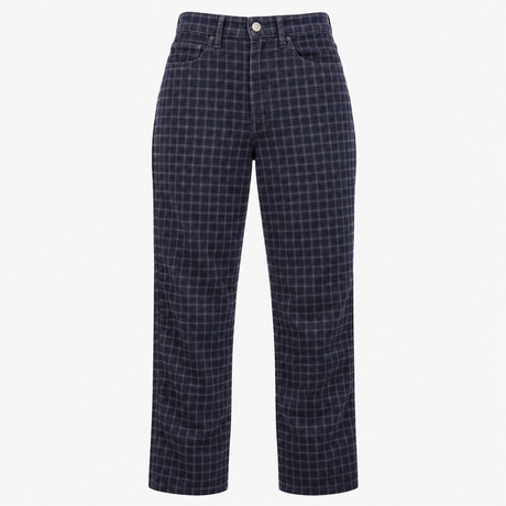 Trousers Plaid Straight Leg High Rise