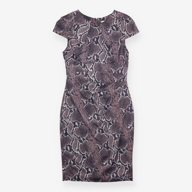Pencil Dress Snake Print Short Sleeve Draped