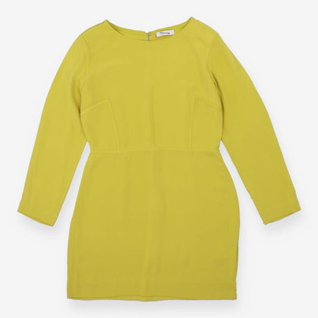 Roux Dress Celery Green 100% Silk Open Back