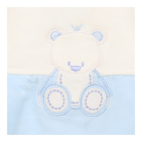 Romper Cord and Jersey Blue and White Teddy Appliq