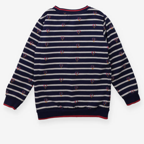 Sweater navy stripe hot air balloons