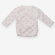 Cardigan wrap over white pink stars