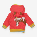 Peach Pink Zip Horse Hoodie