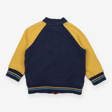 Jacket blue body yellow arms bee