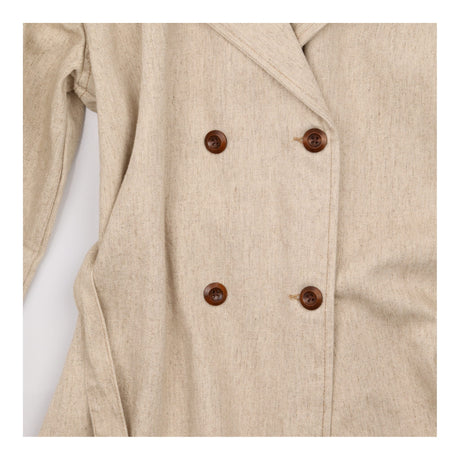 Coat Double Breasted Belted Trench Oatmeal