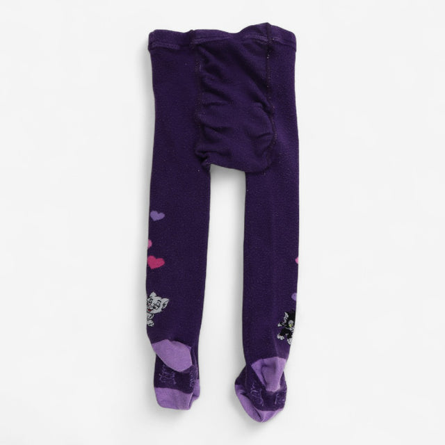 Tights purple with cats
