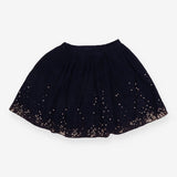 Blue Cord Skirt with Sequins