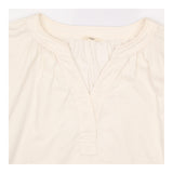 Cotton Blouse Cream Textured Stripe Popover Long S