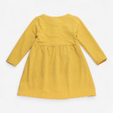 Dress Jersey Yellow with White Spots and Buttons