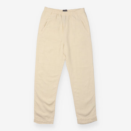 Trousers Ivory Pure Linen Relaxed Straight Leg