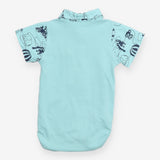 Blue Safari Collared Bodysuit