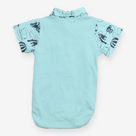 Blue Safari Collared Bodysuit