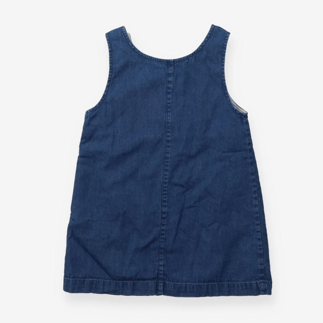Denim pinafore with panda pockets
