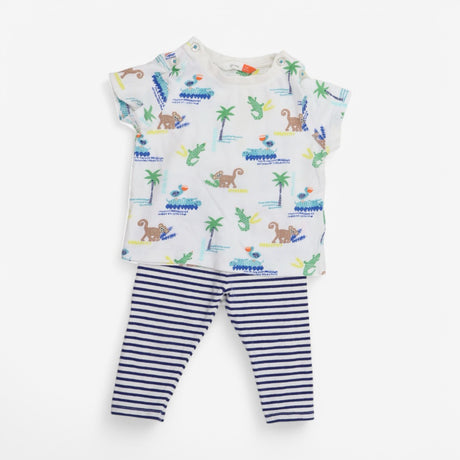 Jersey Summer Set White and Blue Jungle