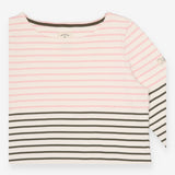 Breton Top Cream Pink Charcoal Stripe Long Sleeve
