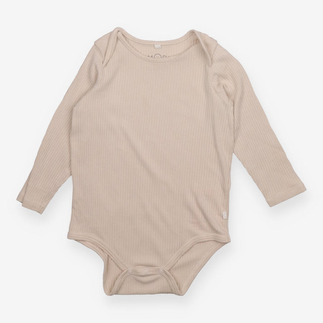Bodysuit cream ribbed LS