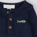 Trousers Grey and T-shirt long sleeves Navy set wi