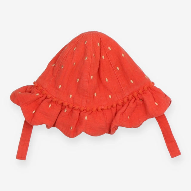 Sun hat orange muslin gold spots 
