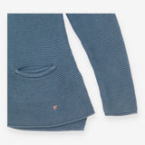 Jumper Teal Green Cotton Knit Pockets Long Sleeve