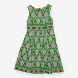 Sleeveless Green Woven Dress