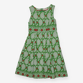 Sleeveless Green Woven Dress