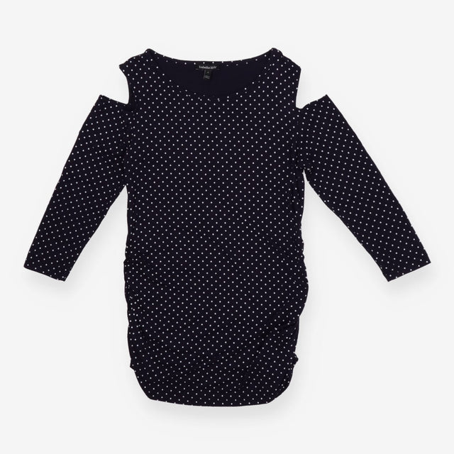 Isabella Oliver Navy Polka Dot Cut‑Out Long Sleeve