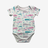 Whale and pink stripe bodysuits (pack of 2)