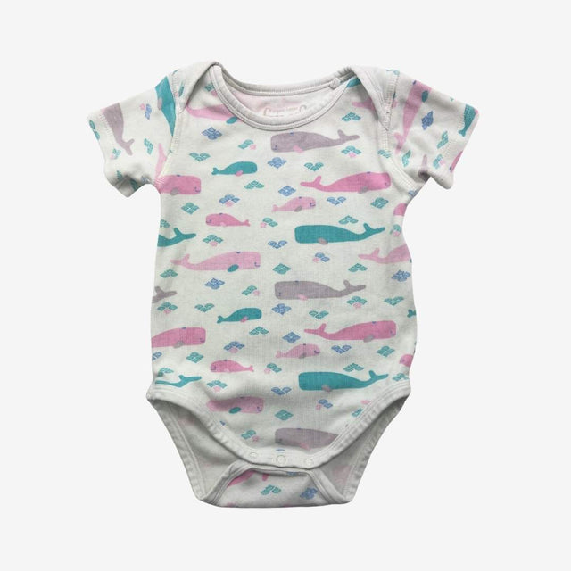 Whale and pink stripe bodysuits (pack of 2)