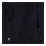 Coat Navy Wool Blend Tailored Longline