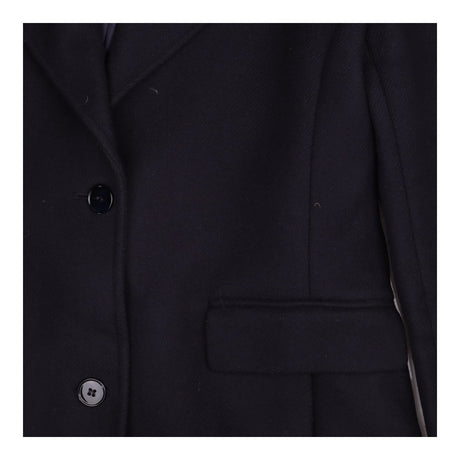 Coat Navy Wool Blend Tailored Longline