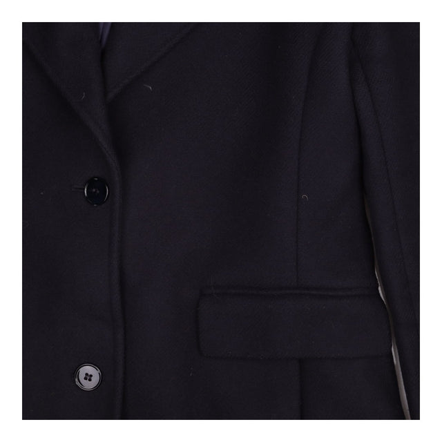 Coat Navy Wool Blend Tailored Longline