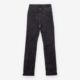 Straight Jeans Washed Black High Rise Slim Fit