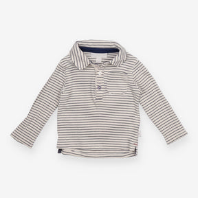 Polo long sleeved T-shirt navy and white striped w