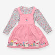 Outfit pinafore pink rabbits and T-shirt long slee