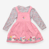 Outfit pinafore pink rabbits and T-shirt long slee
