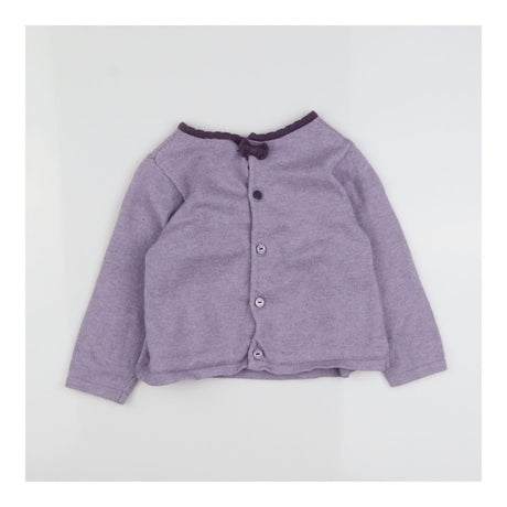 Purple knit tunic with silver flowers