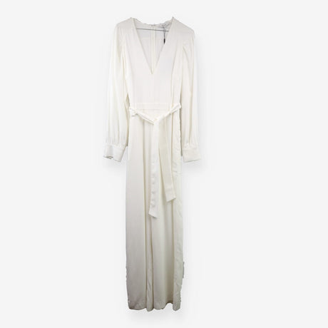 Elsa White Long Sleeve Wide Leg Jumpsuit bridal