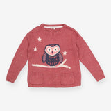 Sweater knit pink owl