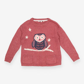 Sweater knit pink owl