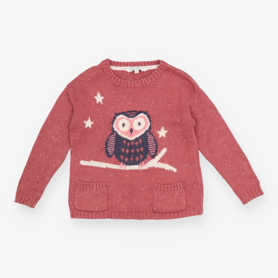 Sweater knit pink owl