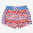 Surf shorts blue and pink with shells and starfish