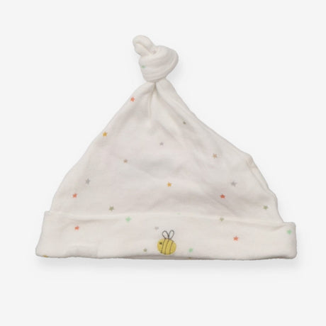 Baby hat white bee stars