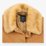 Camel Faux Fur Collar Long Coat