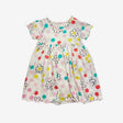 White Polkadot and Daisy Short Sleeved Dress