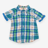 Green and Blue Plaid Shark Shirt