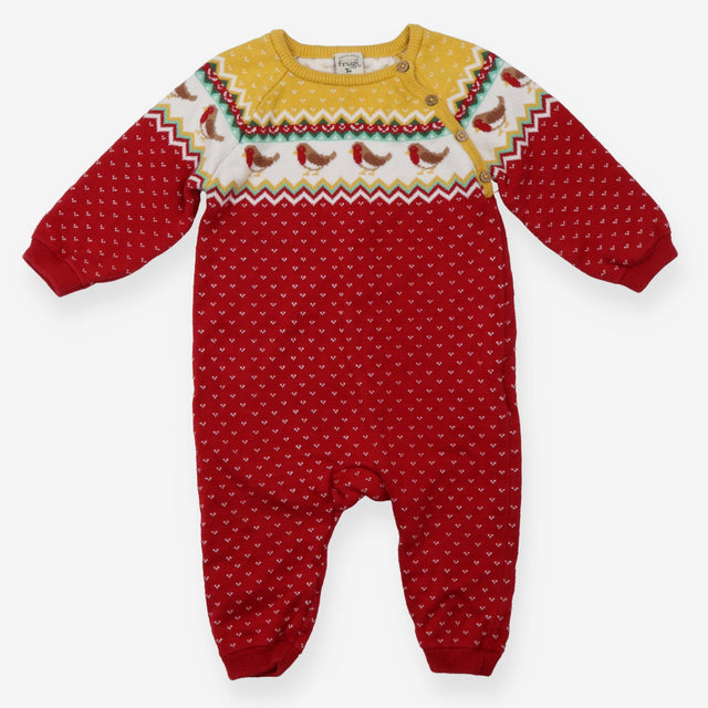 Romper knit red robins