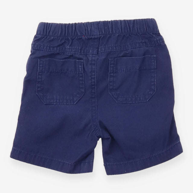 Navy shorts orange accents