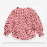 Blouse Pink Black Star Print Long Sleeve