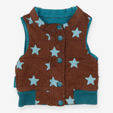 Brown Stars Reversible Cord Gilet