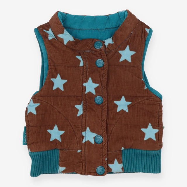 Brown Stars Reversible Cord Gilet